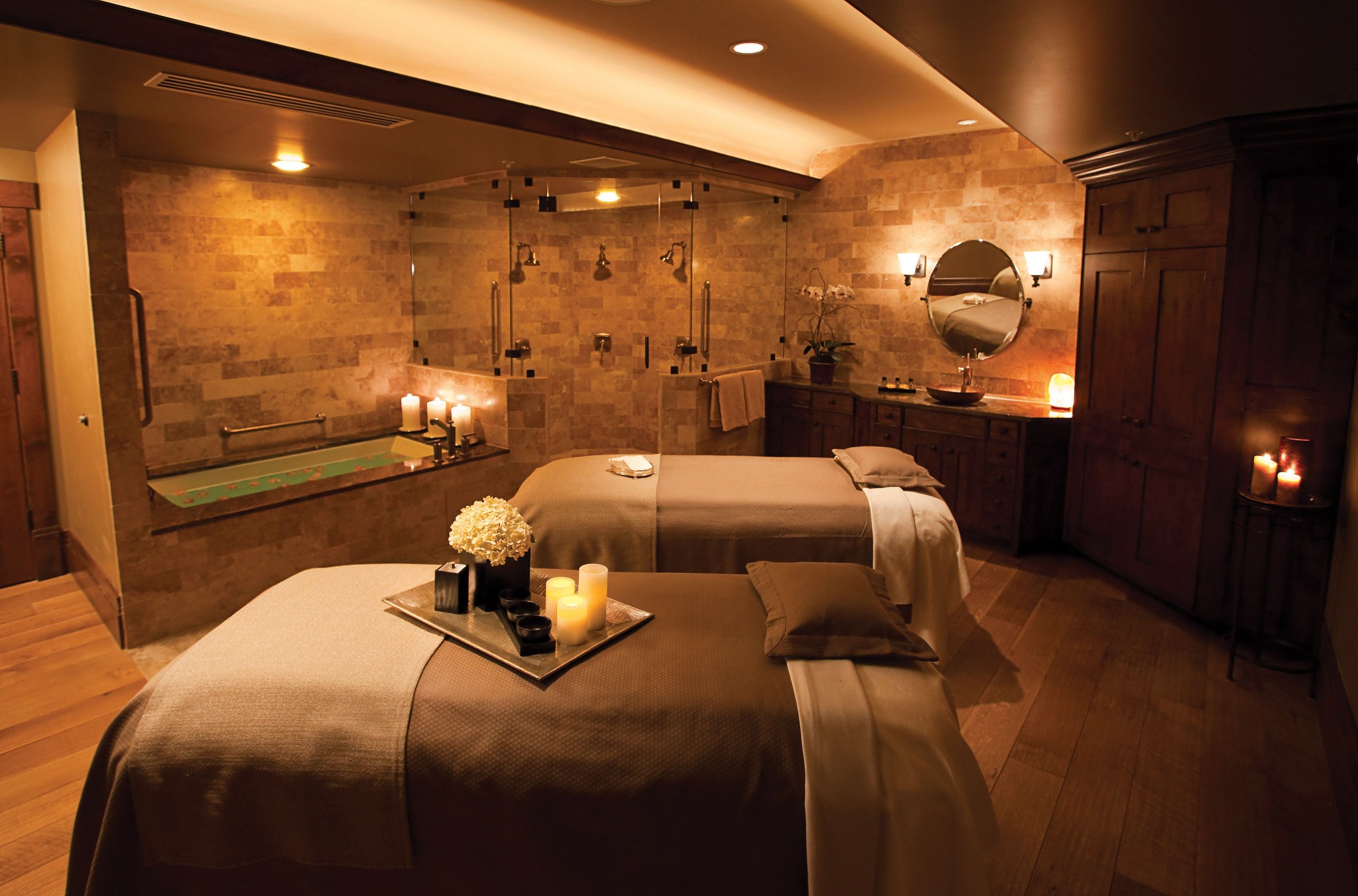 Couple massage treatment room