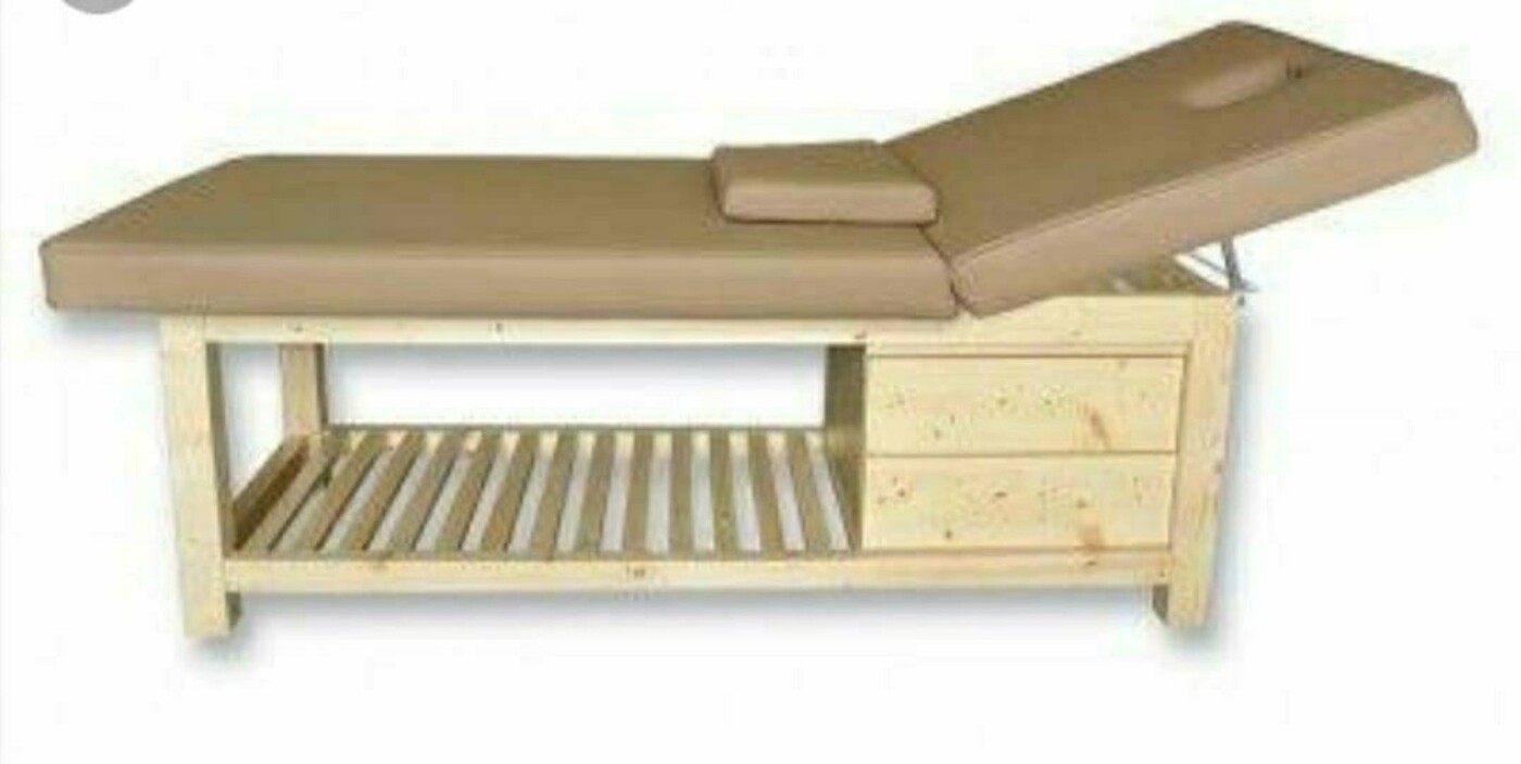 Fixed professional wooden massage and treatment bed